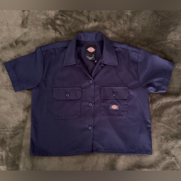 Dickies Dark Blue Button-Up Shirt Size XS - Picture 1 of 6